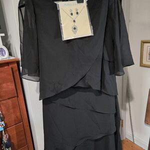 Elegant Black Layered Corset Dress